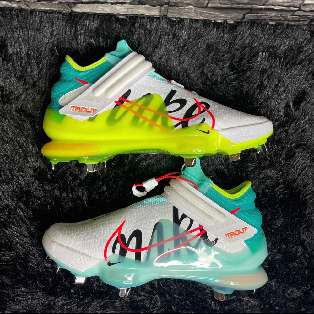 Nike Forze Zoom Trout 7 White Aurora Green C13134-107 Baseball Cleats Men